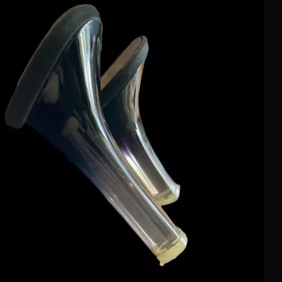 Chunky Prada Slinbacks Large Stone Embellishment black Lucite Ombré Heel - Picture 5 of 9